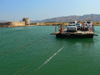 Butrint, Sarand, Vlor County, Albania: Butrint Lake - castle and cable ferry - photo by J.Kaman