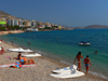 Sarand, Vlor County, Albania: beach life on the Ionian sea - pebble beach on the Albanian Riviera - photo by J.Kaman