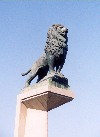 Aragon - Aragon - Spain - Zaragoza / Saragossa / ZAZ: lion guarding the Santiago bridge - puente de Santiago (photo by M.Torres)