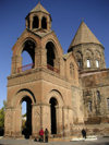 Armenia - Echmiatzin / Echmiadzin / Ejmiatsin / Vagarshapat, Armavir province: Cathedral of St. Echmiatzin - belfry - seat of the Catholicos All Armenians - Center of the Armenian Apostolic Church - UNESCO world heritage site (photo by Austin Kilroy)