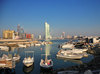 Manama, Bahrain: fishing port and Reef Island - One Bahrain development on the left and BFH towers in the center - photo by M.Torres