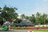 Dakha / Dacca, Bangladesh: Bangladeshy navy HQ - auto rickshaw and PT Boat (motor torpedo boat) - photo by M.Torres