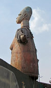 Ganvie, Benin: figure at the market entrance - photo by G.Frysinger