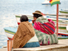 Copacabana, Manco Kapac Province, La Paz Department, Bolivia: Aymara women on the lakeside - Lake Titicaca - photo by M.Bergsma