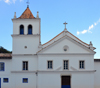 So Paulo, Brazil: Anchieta church faade, Patio do Colgio - whitewashed Jesuit church built where the city of So Paulo was founded in 1554 by Manuel da Nbrega and Jos de Anchieta - photo by M.Torres