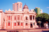 Belo Horizonte, MG, Brazil / Brasil: red corner - Dantas mansion- designed by the Florentine architect Luigi Olivieri | esquina em vermelho - Palacete Dantas - construido pelo engenheiro Jos Dantas, projeto do arquiteto Luis Olivieri - abriga a Secretaria de Estado da Cultura - photo by M.Torres