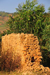 Muramvya province, Burundi: brick kiln - traditional brick oven - artisanal construction material production, using clay from the valley below and fired with wood - photo by M.Torres