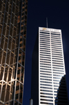 Toronto, Ontario, Canada: gold and silver - Royal Bank Plaza and CIBC - Commerce Court West - Financial District - photo by M.Torres