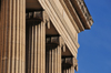 Winnipeg, Manitoba, Canada: Legislative building - south faade - tetrastyle portico of four Ionic columns - detail of capitals - neoclassical architecture - photo by M.Torres