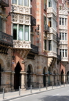 Barcelona, Catalonia: Casa Terrades aka Casa de les Punxes, facade on Avinguda Diagonal - architect Josep Puig i Cadafalch, Catalan Modernism, 1905 - Eixample area - photo by M.Torres