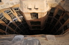 Barcelona, Catalonia: atrium of Casa Mil, La Pedrera, seen from above, by Gaudi - UNESCO World Heritage Site - photo by M.Torres