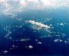 Diego Garcia, Chagos islands: overhead view of the atoll, looking south - photo by USAF