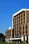 Brazzaville, Congo: post-colonial building of the Ministry of Economy, Finance and Budget - corner of Avenue du Marchal Foch and Boulevard Denis Sassou Nguesso - Poto-Poto area - MEFB, Ministre de l'conomie, des finances et du budget - photo by M.Torres