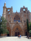 North Cyprus - Famagusta / Gazimagusa: Lala Mustafa Pasa Mosque - formerly St. Nicholas Cathedral - faade (photo by Rashad Khalilov)