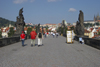 Tourists on the Charles IV Bridge, Prague, Czech Republic, Europe - photo by H.Olarte