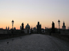 Prague, Czech Republic: on the Charles bridge at dawn - photo by J.Kaman