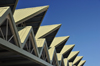 El Catey, Saman province, Dominican republic: landside view of Saman El Catey International Airport / Presidente Juan Bosch - AZS - architecture - detail of pointed roofs - photo by M.Torres