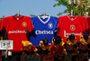 London: football shirts - Manchester United, Chelsea, Liverpool - Oxford street - replica shirts - photo by M.Torres