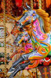 London: horses in a Carousel near Hungerford Bridge - Lambeth - photo by M.Torres