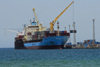 Eritrea - Massawa, Northern Red Sea region: unloading of the freighter Maersk Arkansas in Massawa harbour - container ship - Maersk Line - photo by E.Petitalot