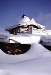 Finland - Lapland - Saariselk, Inari municipality - Kakslauttanen Lap Hotel & Igloo Village - balcony - Arctic images by F.Rigaud