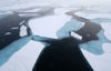 44 Franz Josef Land: Leads through pack ice from ship - photo by B.Cain