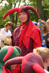 Gotland island - Visby: minstrel - medieval week - jester - joker - photo by C.Schmidt