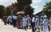 Cap-Hatien - countryside: a religious procession (photo by G.Frysinger)