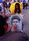 Hungary / Ungarn / Magyarorszg - Budapest: artist and model - on the spot portrait (photo by J.Kaman)