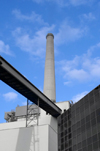 Qesarriya / Caesarea Maritima / Caesarea Palaestina - Hadera, Haifa district, Israel: Orot Rabin power station - conveyer and 300 metres tall smokestack - chimney - photo by Efi Keren