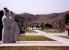 North Korea / DPRK - King Tongmyong mausoleum: guards (photo by M.Torres)