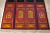 Ulan Bator / Ulaanbaatar, Mongolia: Mongolian and Buddhist symbols, window at Gandan Khiid Monastery - photo by A.Ferrari