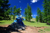 Khvsgl province, Mongolia: cairn shrine in the hills - oova, on the way to Khvsgl Nuur - photo by A.Ferrari