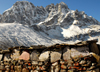 Khumbu region, Solukhumbu district, Sagarmatha zone, Nepal: Gokyo - prayers engraved and painted on mani stones - photo by E.Petitalot