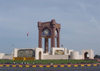 Oman - Muscat: great arch close to the airport  - marks the entrance to Greater Muscat that streches along the Gulf of Oman coast - photo by B.Cloutier