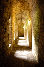 Orkney island, Mainland- Kirkwall - the Earl's Palace - Arched Hallway - photo by Carlton McEachern