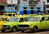 So Tom, So Tom and Prncipe / STP: taxis on Conceio avenue, near Ribatejo restaurant / taxis na Avenida Conceio, junto ao restaurante Ribatejo e  padaria central - photo by M.Torres