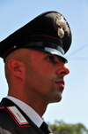 Cagliari, Sardinia / Sardegna / Sardigna: Feast of Sant'Efisio / Sagra di Sant'Efisio - face of a Carabiniere - photo by M.Torres