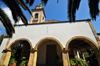 Tuili, Medio Campidano province, Sardinia / Sardegna / Sardigna: porch of the Church of St. Anthony - built in 1582 by the order of Frati Minori Osservanti - Chiesa di Sant'Antonio Abate - photo by M.Torres