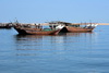 Al Qatif, Eastern Province, Saudi Arabia: fishing dhows moored by the corniche, Jaliboot type - Tarout Bay, Persian Gulf - photo by M.Torres