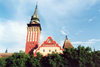 Serbia - Vojvodina - Subotica: city hall above Trg Republike park - Gradska kuca, gledana iz pravca obliznjeg parka - photo by M.Torres