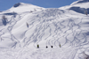 Slovenia - slope with tracks left by skiers - Vogel mountain in Bohinj - photo by I.Middleton