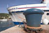 Slovenia - Portoroz: Burja - mooring line on a bollard - seafront, Adriatic coast - photo by I.Middleton