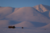 Svalbard - Spitzbergen island - Hiorthhamn: pink mountains and cabin - sunset - photo by A. Ferrari