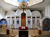 Dushanbe, Tajikistan: iconostasis with stone arches of the Russian Orthodox Cathedral of St Nicholas, Druzhby Narodov Street - photo by M.Torres