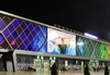 Dushanbe, Tajikistan: Dushanbe International Airport at night - terminal 1 faade - photo by M.Torres