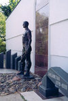 Tiraspol, Transnistria / Transdniestr / Pridnestrovie: Afghanistan war memorial - homage to Transdniestrian soldier - 25 October street - photo by M.Torres