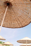 Turkey - Gumbet - Mugla peninsula: beach - sun protection - parasols - umbrellas - Turkish Riviera / Turquoise Coast - photo by M.Bergsma