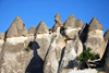 Cappadocia - Greme, Nevsehir province, Central Anatolia, Turkey: line of fairy chimneys - Valley of the Monks - Pasabagi Valley- photo by W.Allgwer