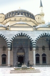 Turkmenistan - Ashghabat: Ertogrul-Gazy / Ertugrul Gazi Mosque domes from inside the open courtyard (photo by G.Frysinger